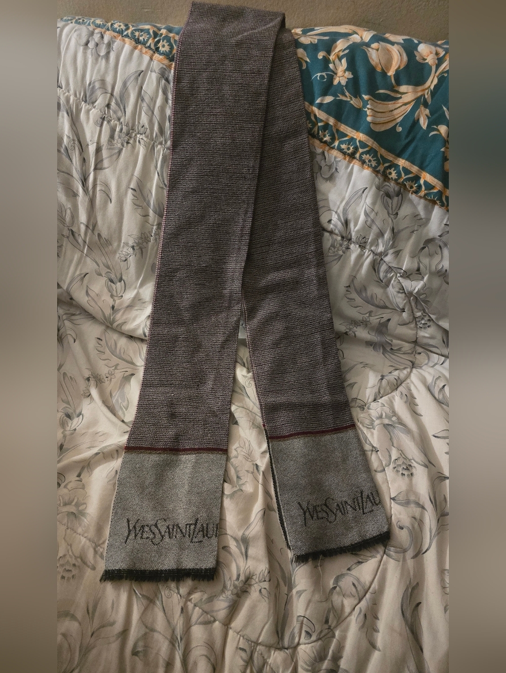 Vintage YSL Yves Saint Laurent 100% Wool Scarf